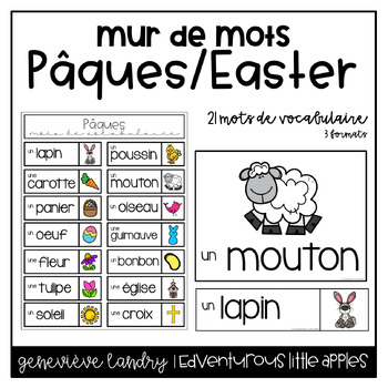 Preview of Vocabulaire Pâques {FRENCH Easter Word Wall}