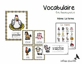 Vocabulaire Thème: La ferme by Katherine Blanchette | TPT