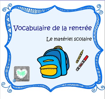 Preview of Vocabulaire de la rentrée et de l'école TBI/TNI/Smartboard French SchoolSupplies