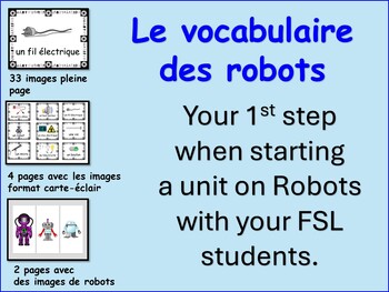 Preview of Vocabulaire des robots Français langue seconde