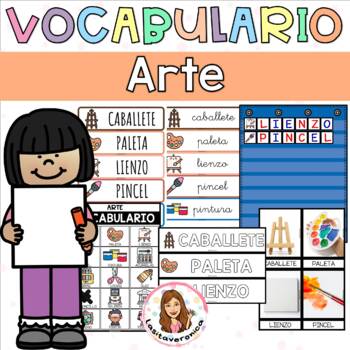 Preview of Vocabulario Arte. / Art vocabulary. Literacy centers. Write the Room. Spanish