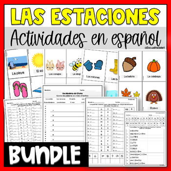 Preview of Vocabulario Basico De Las Estaciones Del Año - Activity Pack BUNDLE