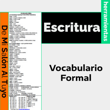 Preview of Vocabulario Formal