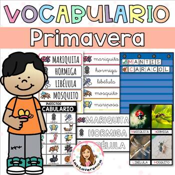 Preview of Vocabulario Insectos. Primavera/Insects and bugs vocabulary. Spring. March.April