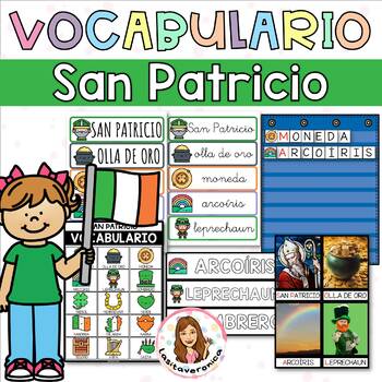 Preview of Vocabulario San Patricio / St. Patrick's Day vocabulary. Write the Room. Spanish