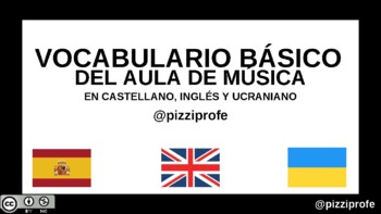 Preview of Vocabulario básico del aula de música en cas/ing/ucr by @pizziprofe