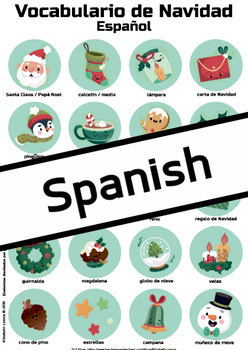 Preview of Vocabulario de Navidad Flashcard / Christmas vocabulary (ELE) (+ Digital TpT)