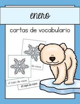 Preview of Vocabulario de enero / January Vocab Matching Spanish