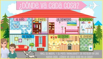 vocabulario de la casa spanish language game by the