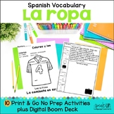 Spanish Clothing la ropa Clothes Vocabulary Activities Pri