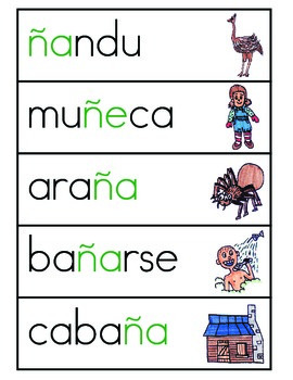 Vocabulario de la letra Ñ by ES ABC | Teachers Pay Teachers