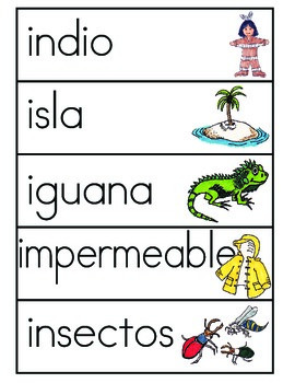 Vocabulario de la letra I by ES ABC | TPT