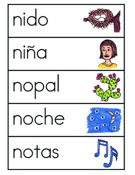 Vocabulario de la letra N by ES ABC | TPT