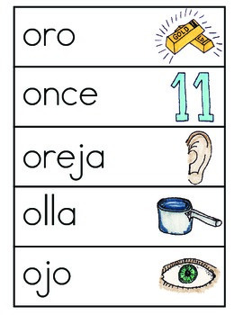 Vocabulario de la letra O by ES ABC | Teachers Pay Teachers