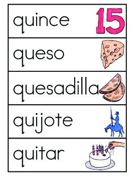 Vocabulario de la letra Q by ES ABC | TPT