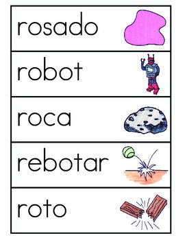 Vocabulario de la letra R by ES ABC | TPT
