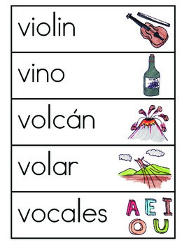 Vocabulario de la letra V by ES ABC | TPT