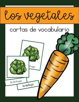 Preview of Vocabulario de los vegetales / Vegetable Vocab Matching Spanish