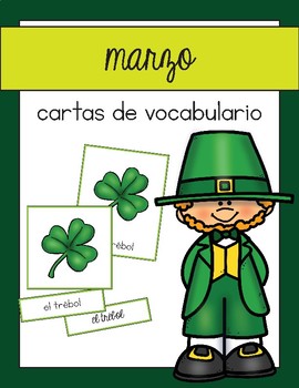 Preview of Vocabulario de marzo / March Vocab Matching Spanish