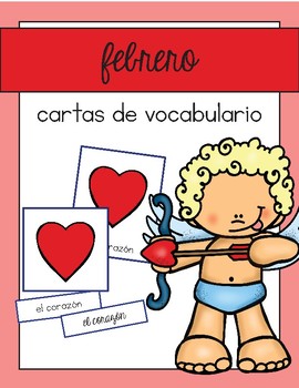 Preview of Valentines Spanish Vocabulary Cards