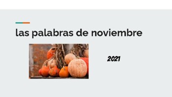 Preview of Vocabulario de noviembre