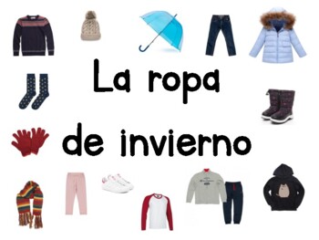 Vocabulario ropa y complementos de invierno clothes in Spanish