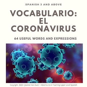 Preview of Spanish Vocabulary List Coronavirus