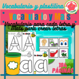 Abecedario Vocabulario Playdough por letra hojas de letras