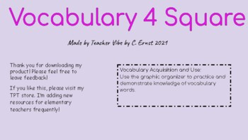 Four Square Vocabulary Map - Dearborn Public Schools - Fill and Sign Printable  Template Online