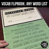 Vocabulary Differentiation Flipbook: Use with ANY Word List!