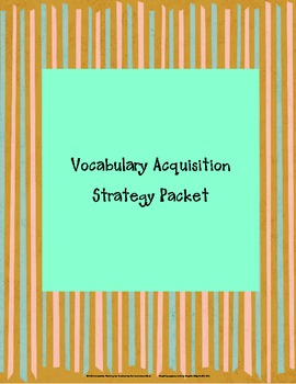 Preview of Vocabulary Acquisition Strategy Packet