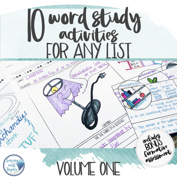 Preview of Vocabulary Activities  Word Study for Any Word List - Grades 4 - 6 Volume One