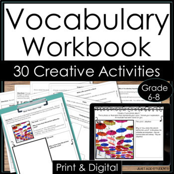Preview of Vocabulary Activities 30 Fun Creative Word Study Tasks
