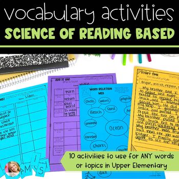 Preview of Vocabulary Activities | 3rd-5th Grade | Science of Reading Based