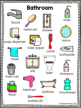 Bathroom Objects Vocabulary with Online Activities