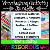 Vocabulary Activities Bundle | Print and Digital | Literac
