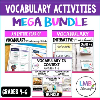 Preview of Vocabulary Activities Bundle for Grades 4-6