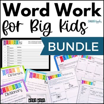 Preview of Vocabulary Activities, Graphic Organizers, Games - Word Work for Big Kids BUNDLE