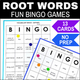 Vocabulary Activities Bingo for Greek and Latin Root Words