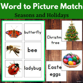 Vocabulary Activities Words Picture Match 4 Seasons and Ho
