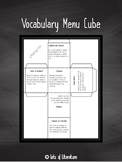 Interactive Word Study Menu Cube
