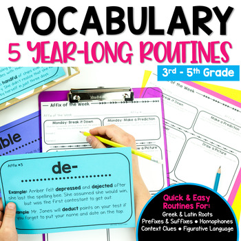 Preview of Vocabulary Year-Long Activities & Routines: Roots, Prefixes & Suffixes, & more!