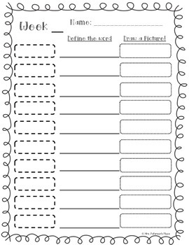 Vocabulary Activities Sheets by Mrs Peterson's Place | TpT