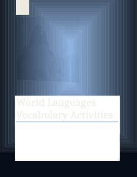 Preview of Vocabulary Activities WORLD LANGUAGES