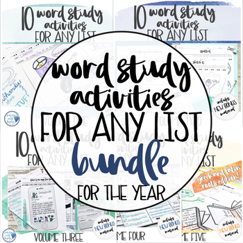 Preview of Vocabulary Activities Word Study for Any Word List--Grades 4-6 BUNDLE