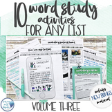 Vocabulary Activities Word Study for Any Word List - Grade
