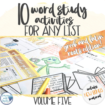 Preview of Vocabulary Activities Word Study for Any Word List - Grades 4 - 6 Volume Five