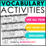 Vocabulary Activities Graphic Organizers Back to School Th