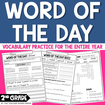 Preview of Vocabulary Activities - Word of the Day Worksheets - 2nd Grade