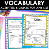 Vocabulary Activities and Games for Any List - Vocabulary 